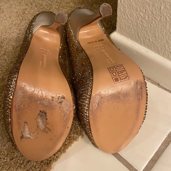 Benjamin Adams Crystal Rhinestone Heel Peep Toe 7 - Picture 14 of 15